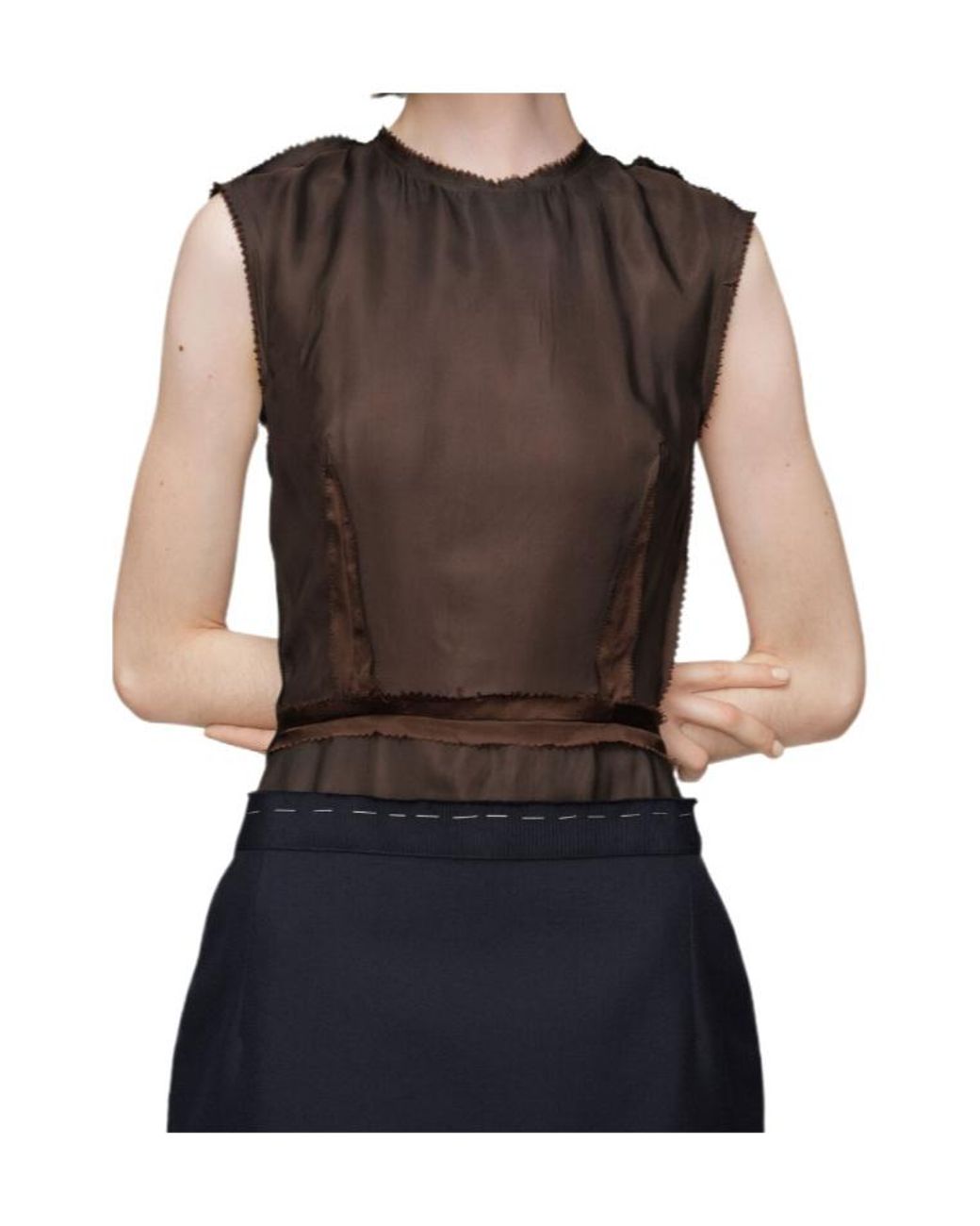 Maison Margiela Blue Sleeveless Midi Dress