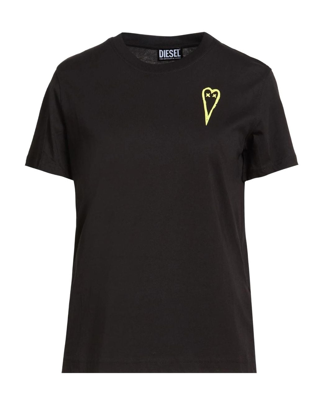 DIESEL Black Solid Color T-Shirts