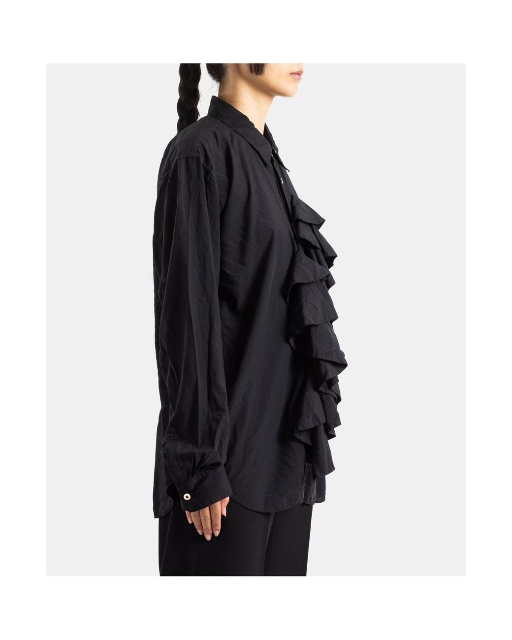 Comme des Garçons Black Comme Des Garçons Asymmetric Ruffle Shirt