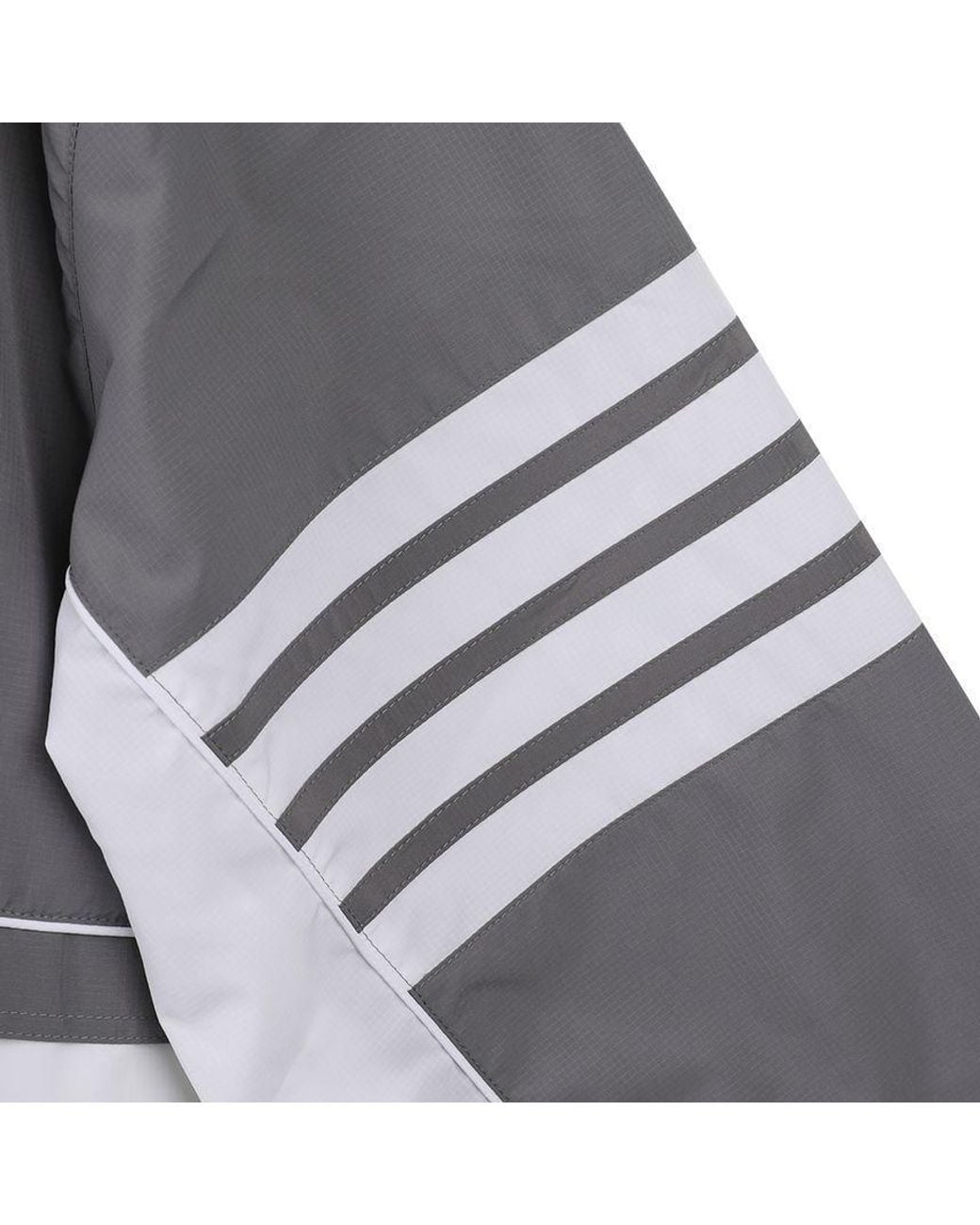 Thom Browne Gray 4-Bar Stripe Detailed Zipped Windbreaker for men