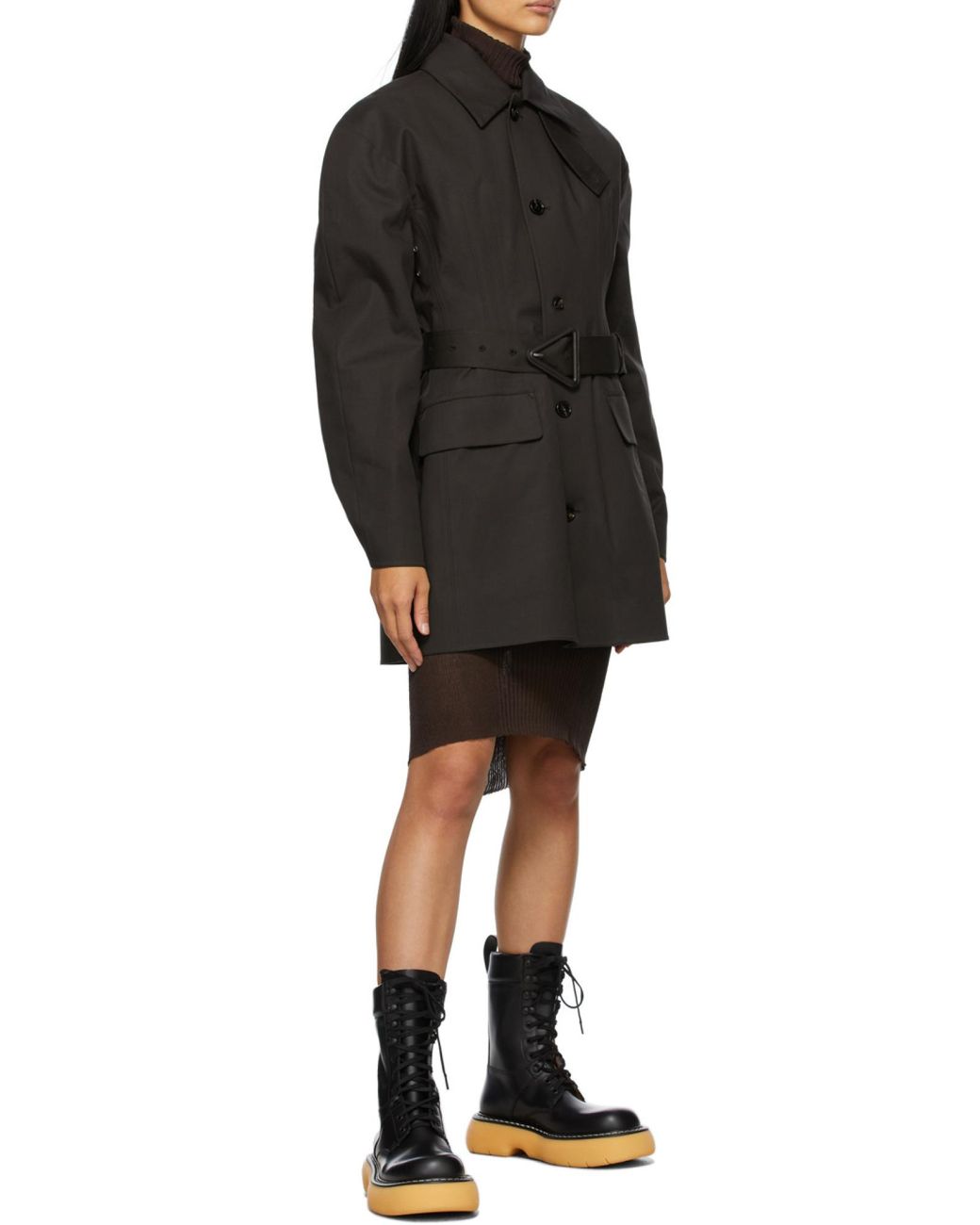 Bottega Veneta Black Chunky-Sole Ankle-Length Boots