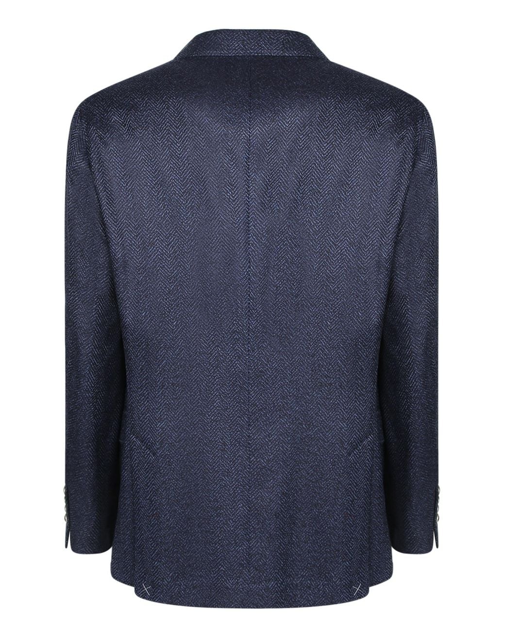 Brunello Cucinelli Blue Long-Sleeve Blazer With Lapel Collar for men