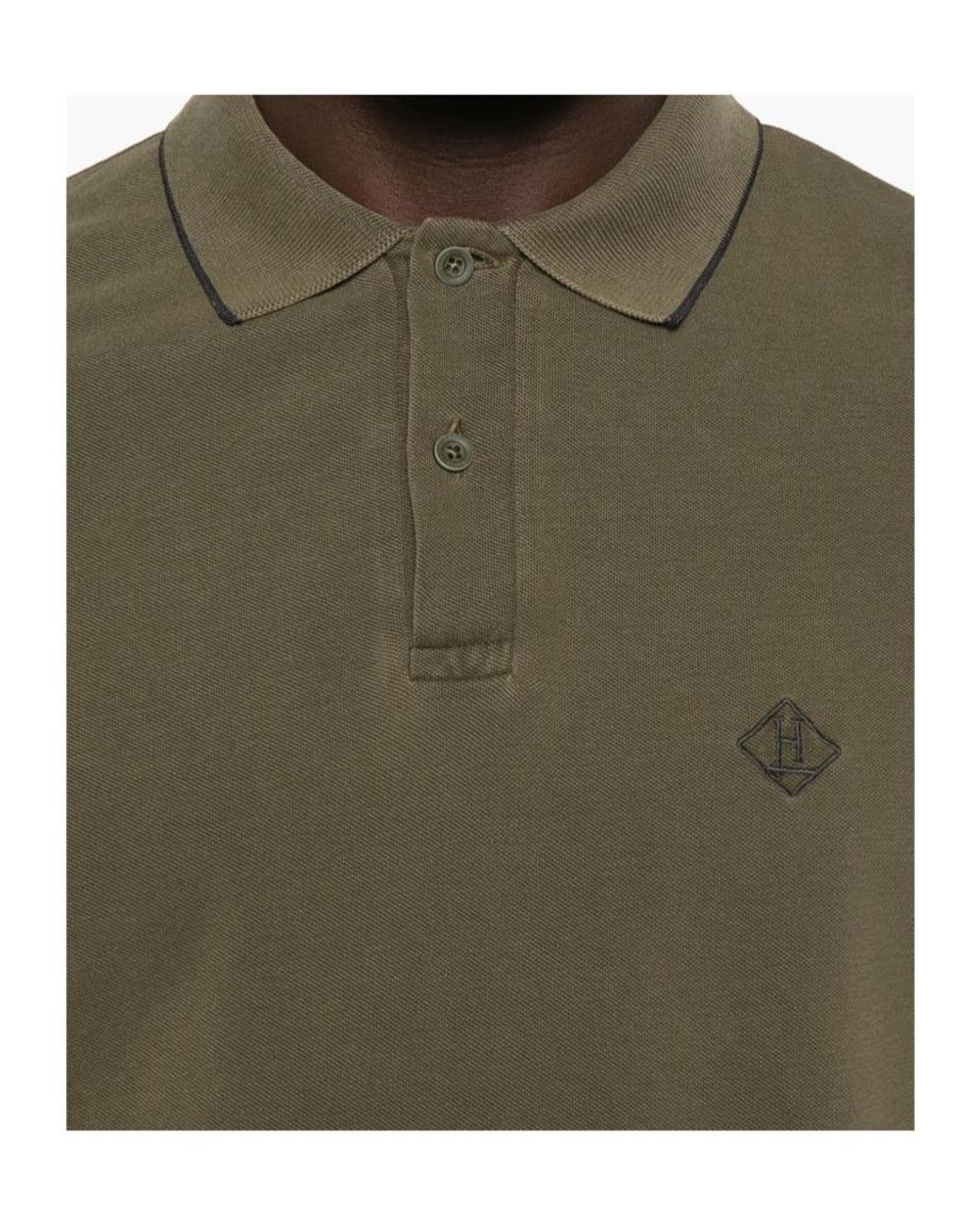 Herno Green Logo-Embroidered Polo Shirt for men
