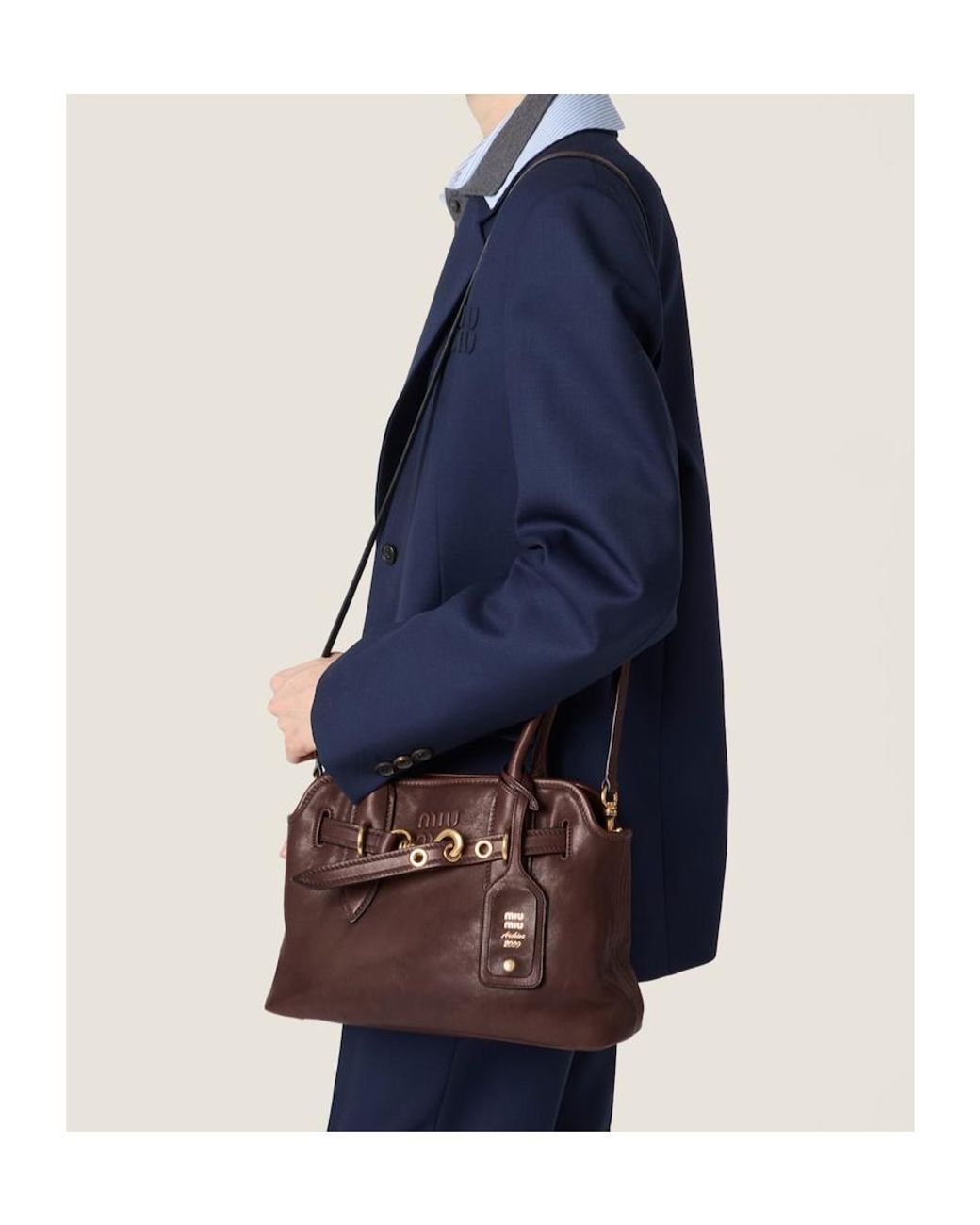 Miu Miu Brown Aventure Nappa Leather Bag