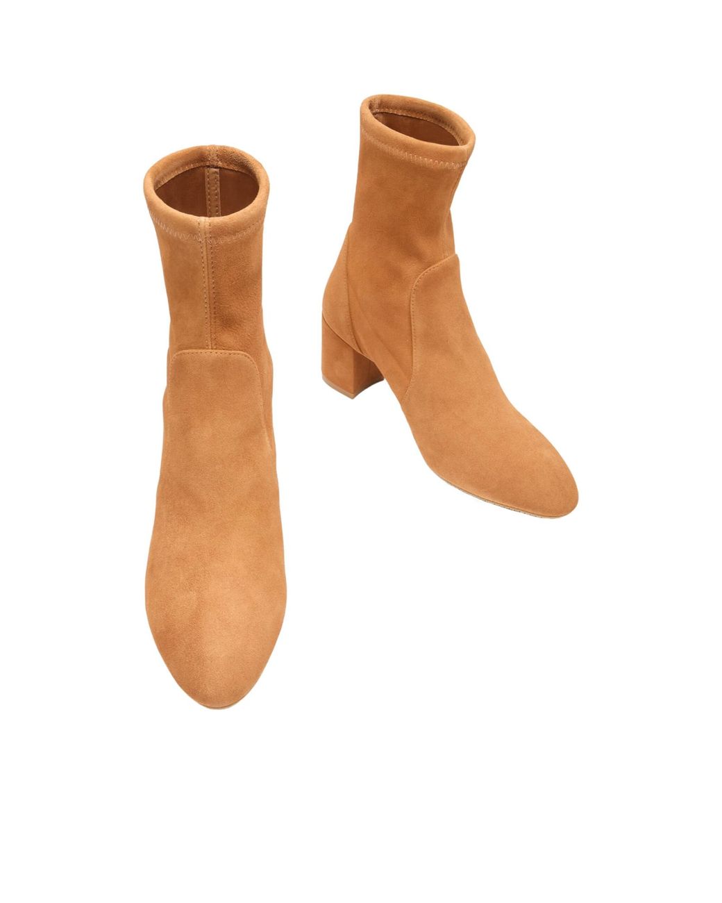 Stuart Weitzman Brown Yuliana Block Heeled Sock Boots