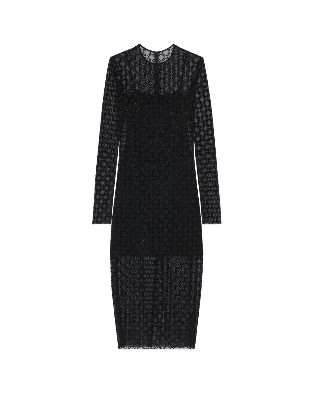 Givenchy Black Monogrammed Crew Neck Dress