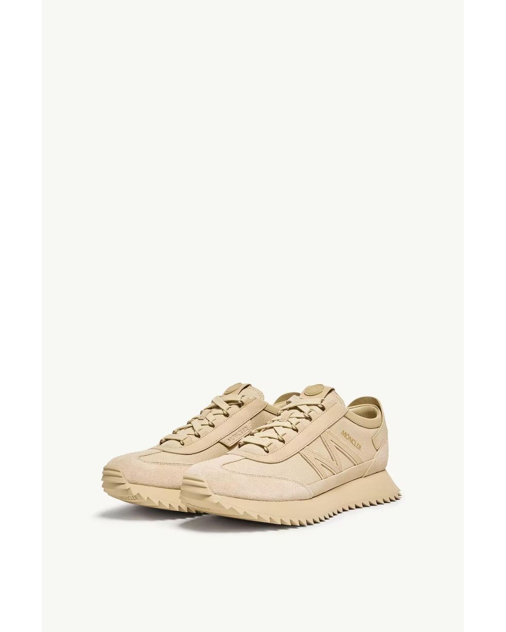 Moncler Natural Moncler Pacey2 Suede & Nubuck Sneakers for men