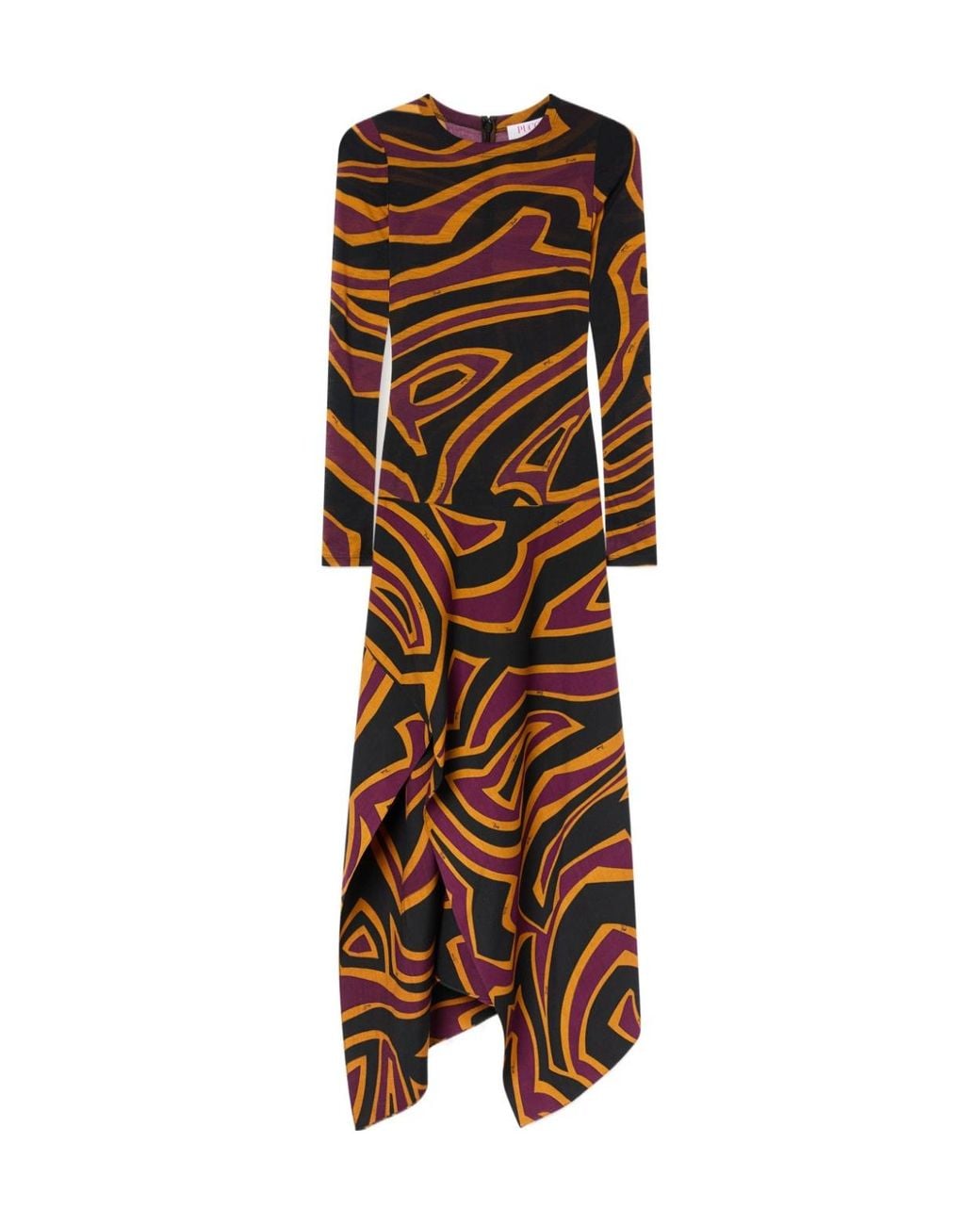 Emilio Pucci Brown Labirinto Print Jersey Dress
