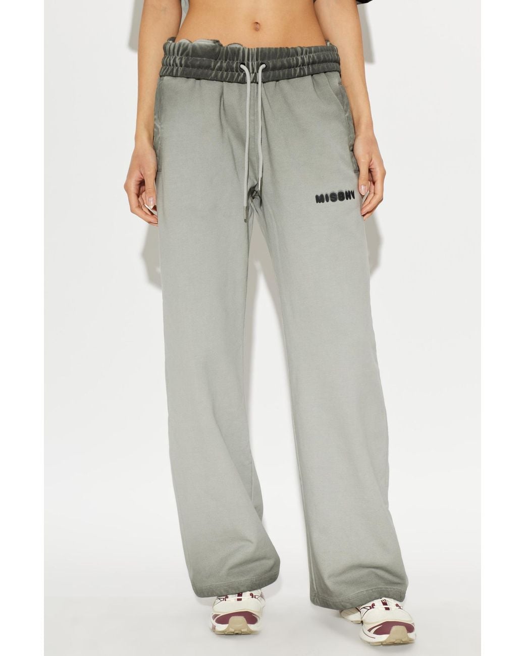 M I S B H V Gray Drawstring Athletic Pants for men