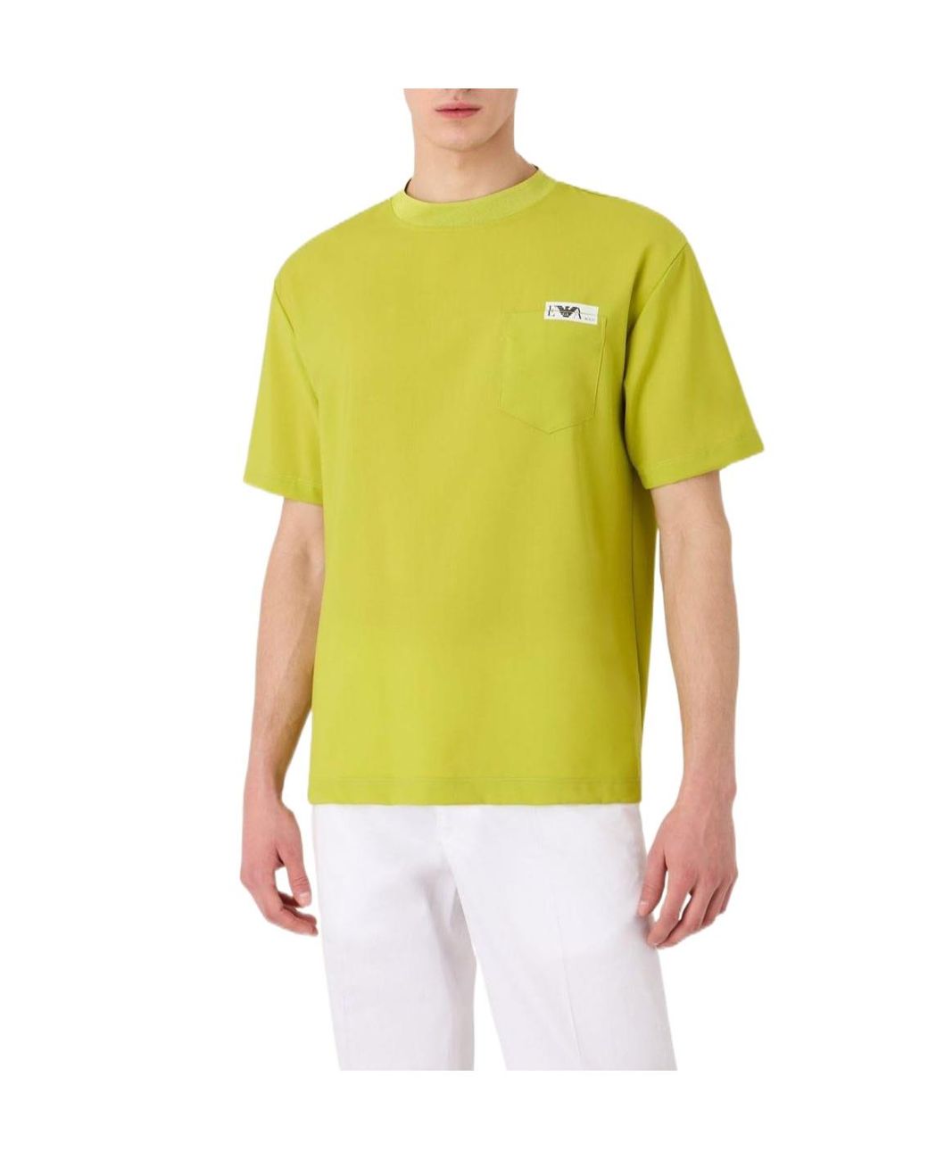Emporio Armani Yellow Crewneck Shortsleeve Tshirt for men