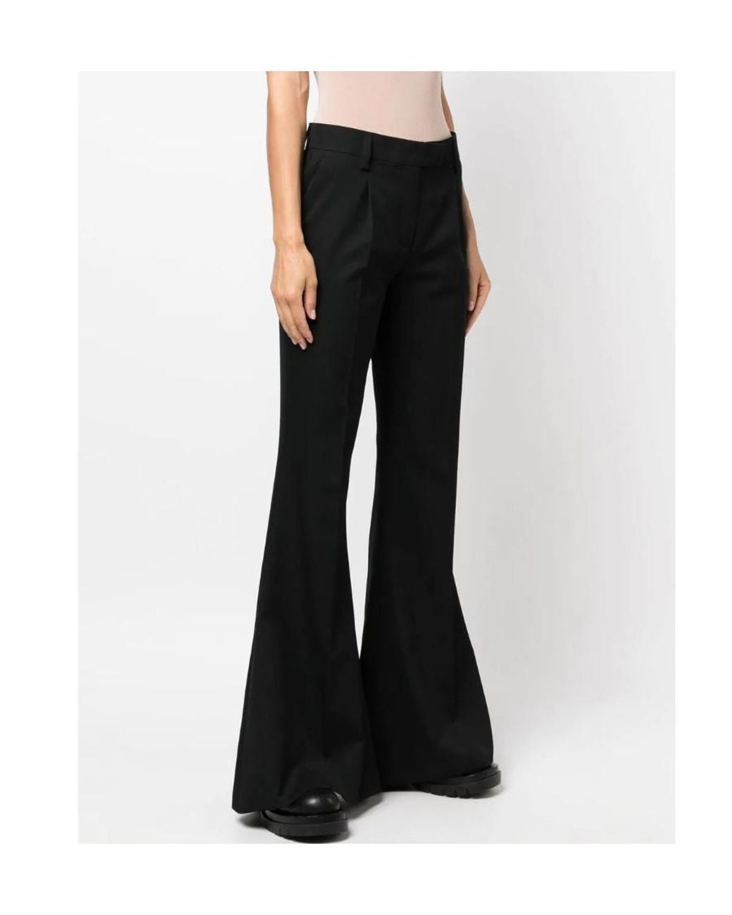 Prada Black Logo-Plaque Cropped Tailored Trousers