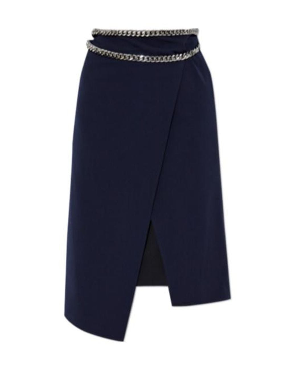 Stella McCartney Blue Chain-Detailed Midi Skirt