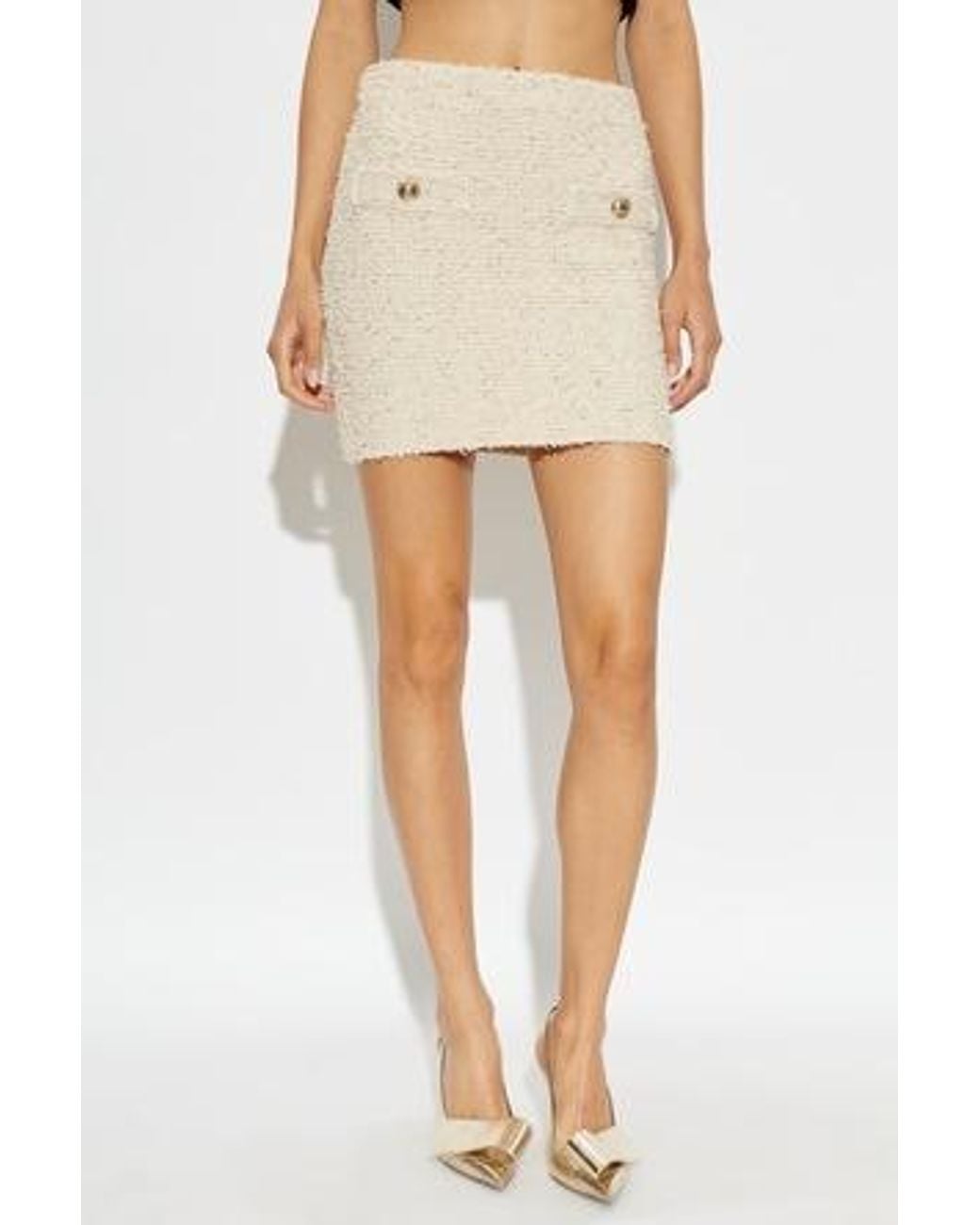 Balmain Natural Tweed Skirt