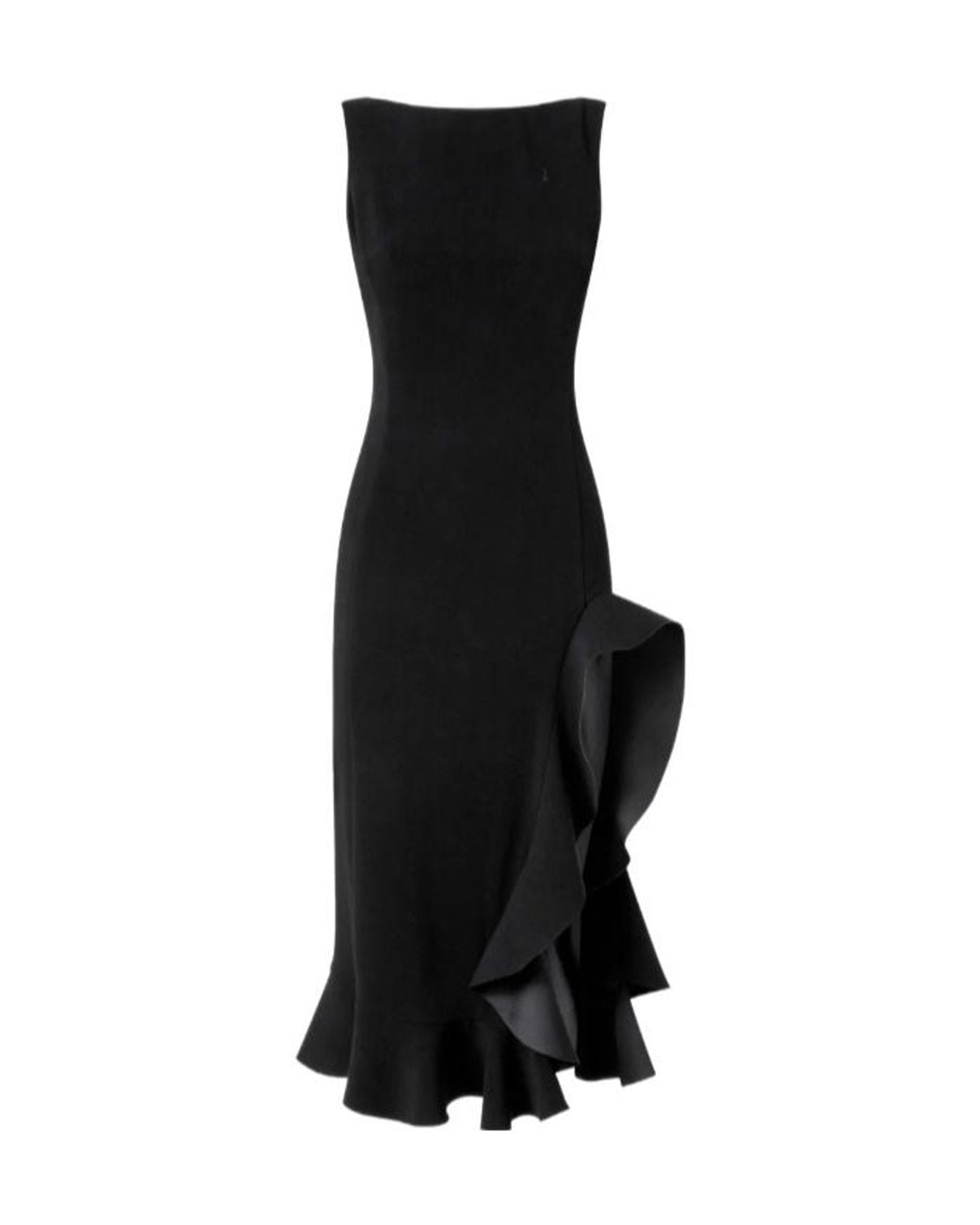 Pinko Black Fitted Dress With Flounces