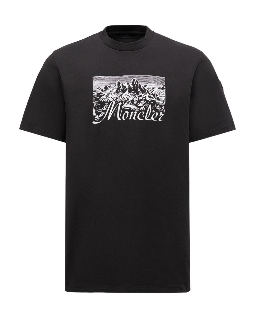 Moncler Black Logo Printed Crewneck T-Shirt for men