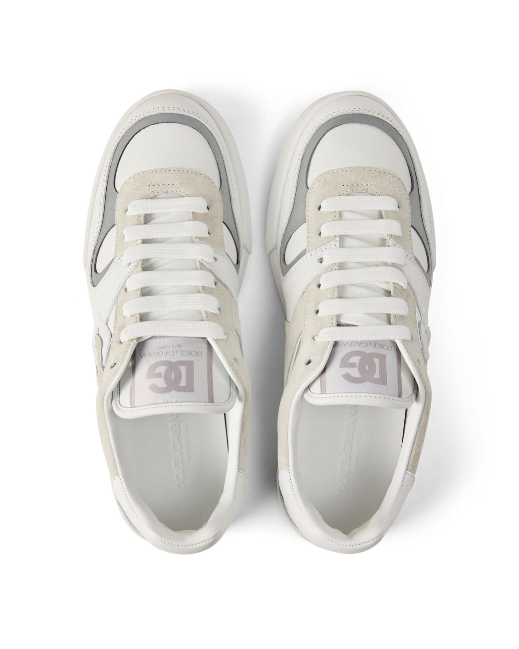Dolce & Gabbana White Colour Block Trainer for men