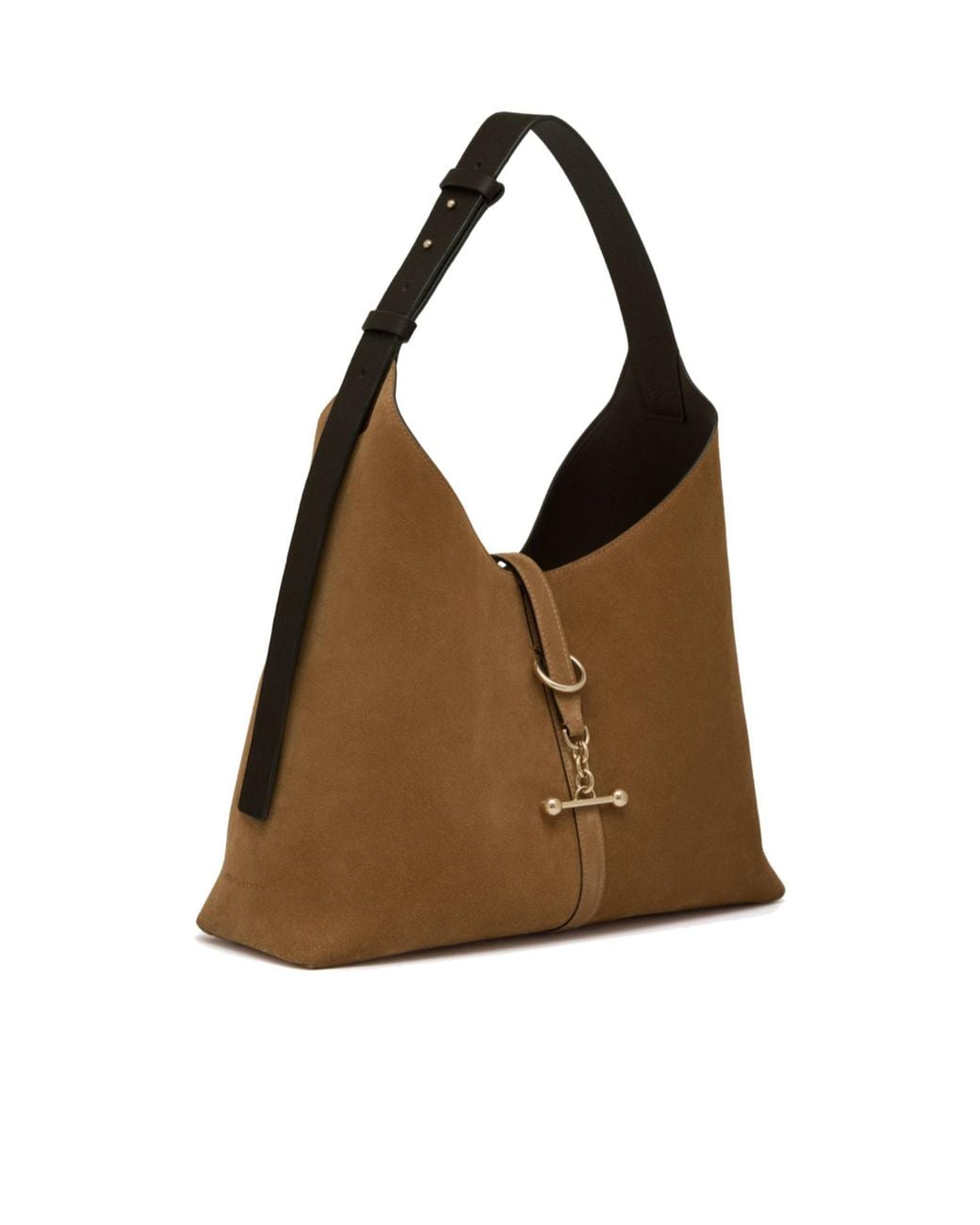 Strathberry Brown Kite Bar-Detail Suede Shoulder Bag