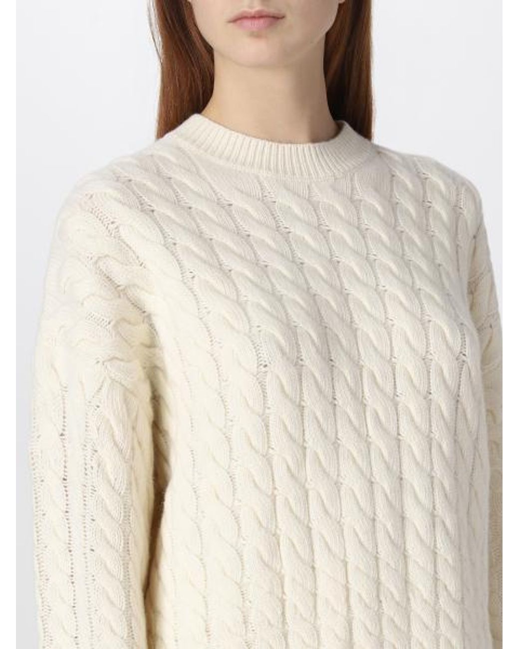 Theory White Cable-Knit Jumper