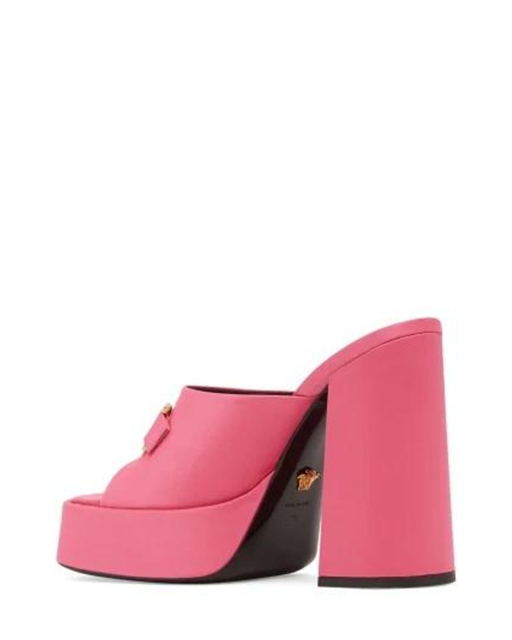 Versace Pink Logo Details High-Heeled Sandals