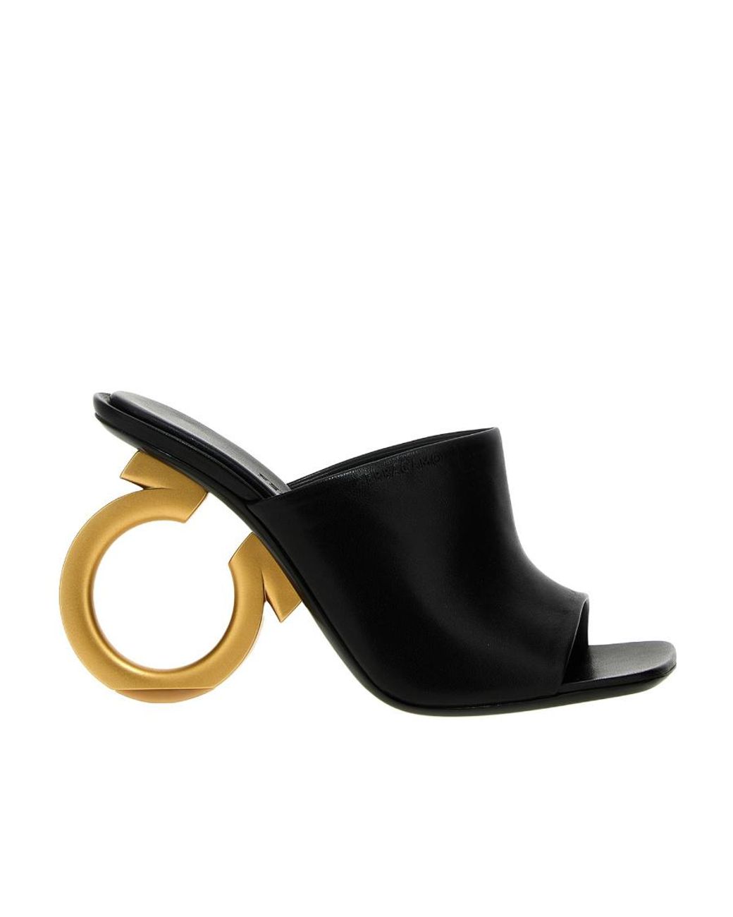 Ferragamo Black Logo Sandals