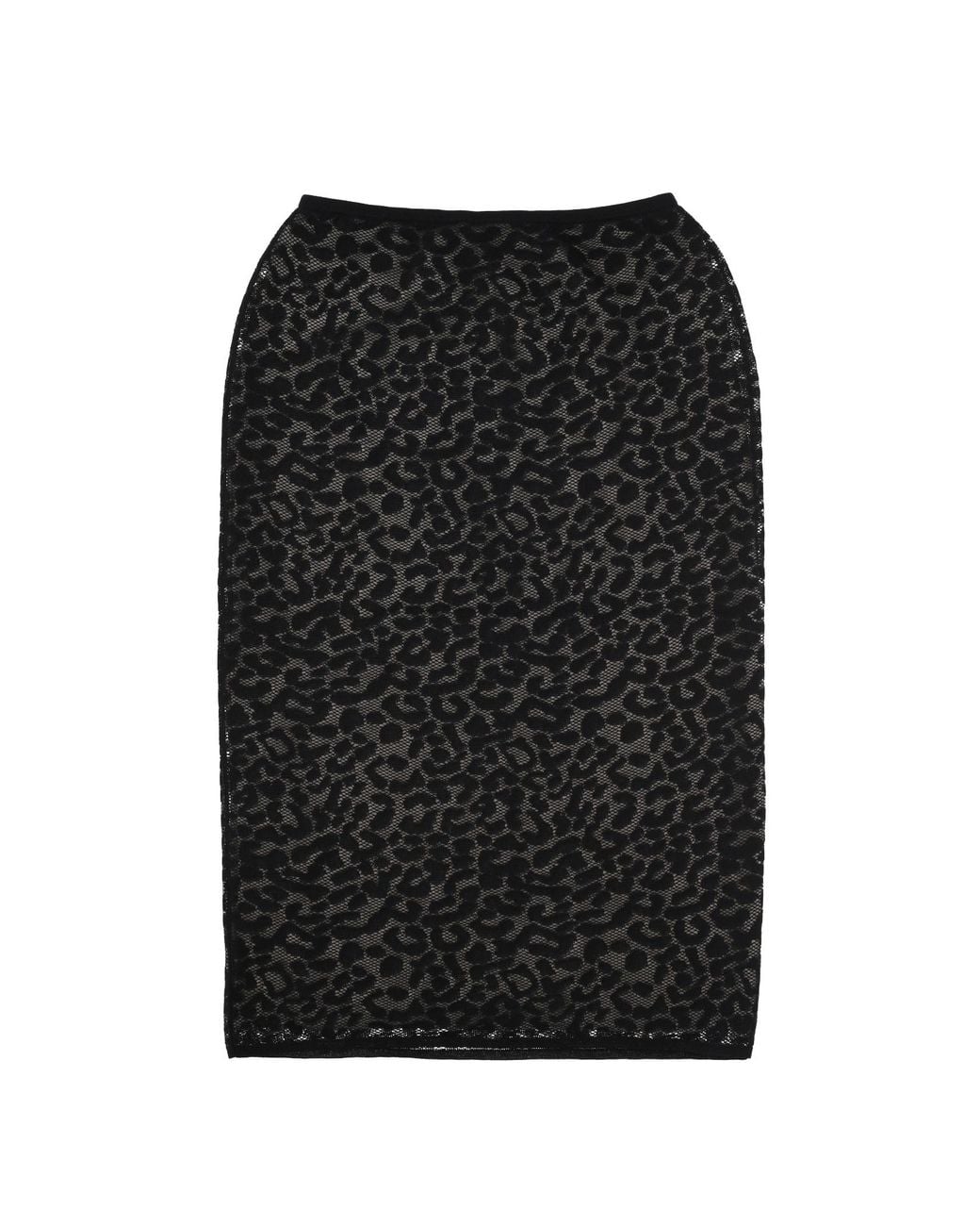 Theory Black Leopard Lace Pull-On Pencil Skirt