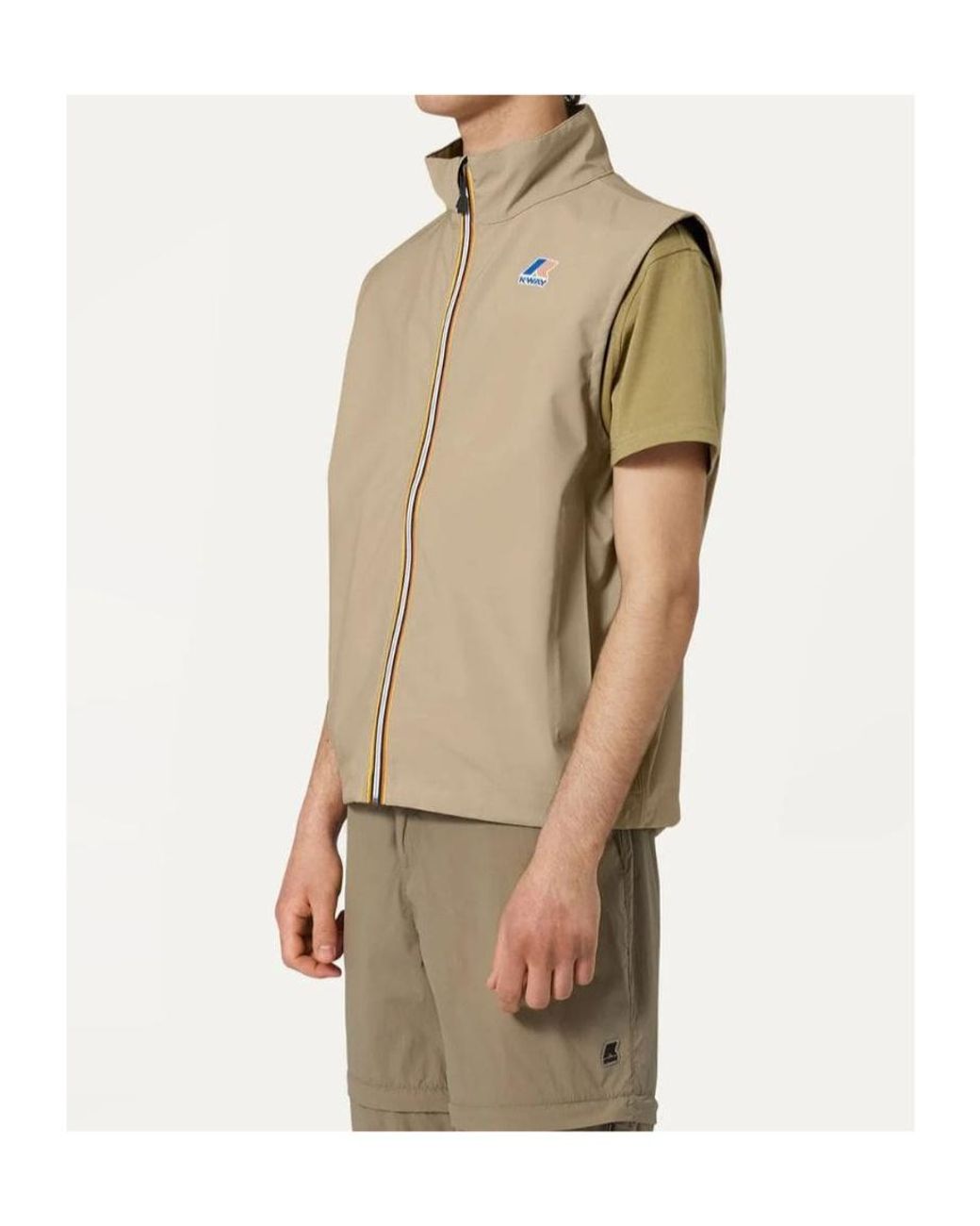 K-Way Natural Stand Collar Casual Vest for men