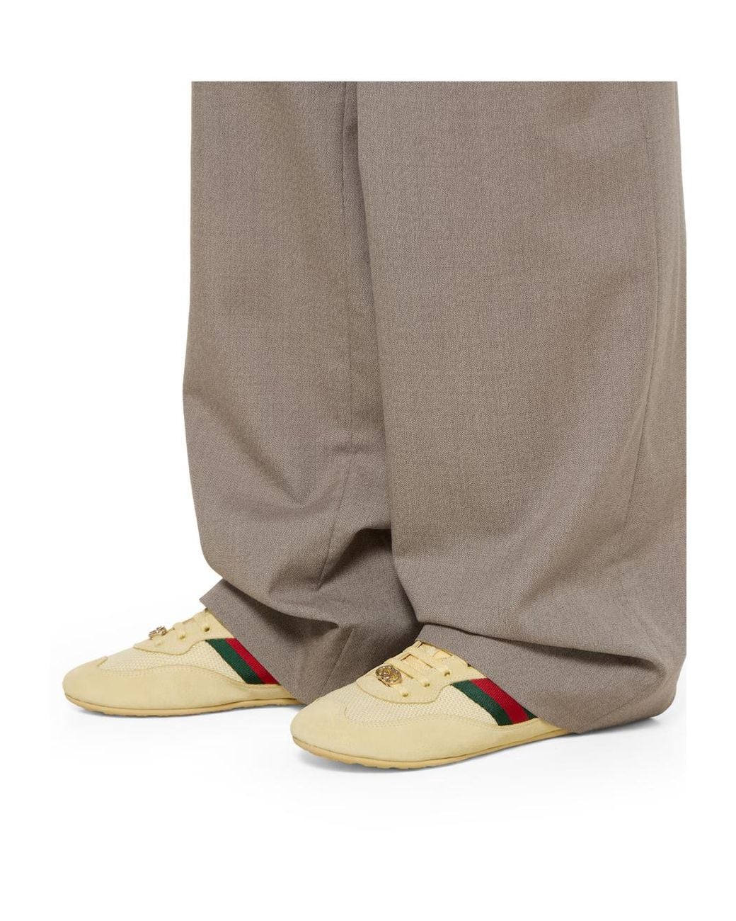 Gucci Natural Shift Lace-Up Sneakers