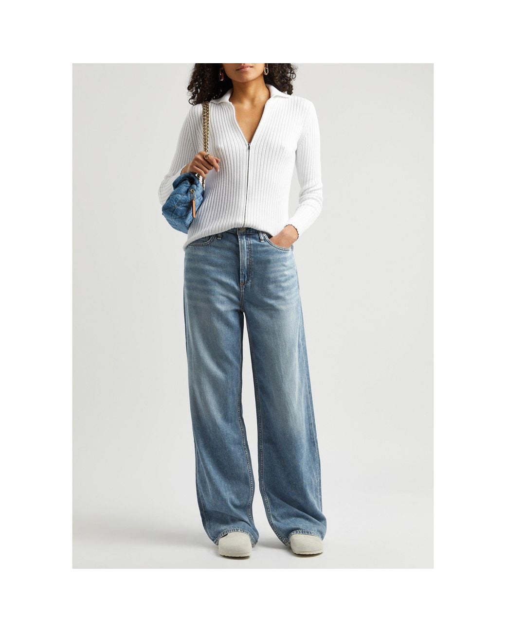 Rag & Bone Blue Mid-Rise Loose Jeans