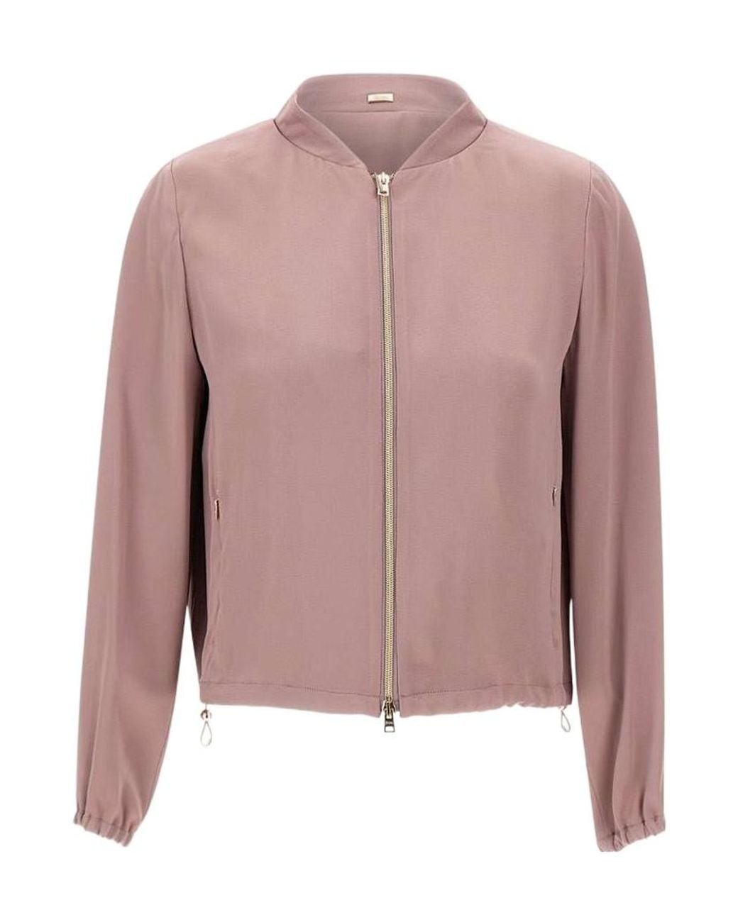 Herno Pink Zipped Drawstring Hem Jacket