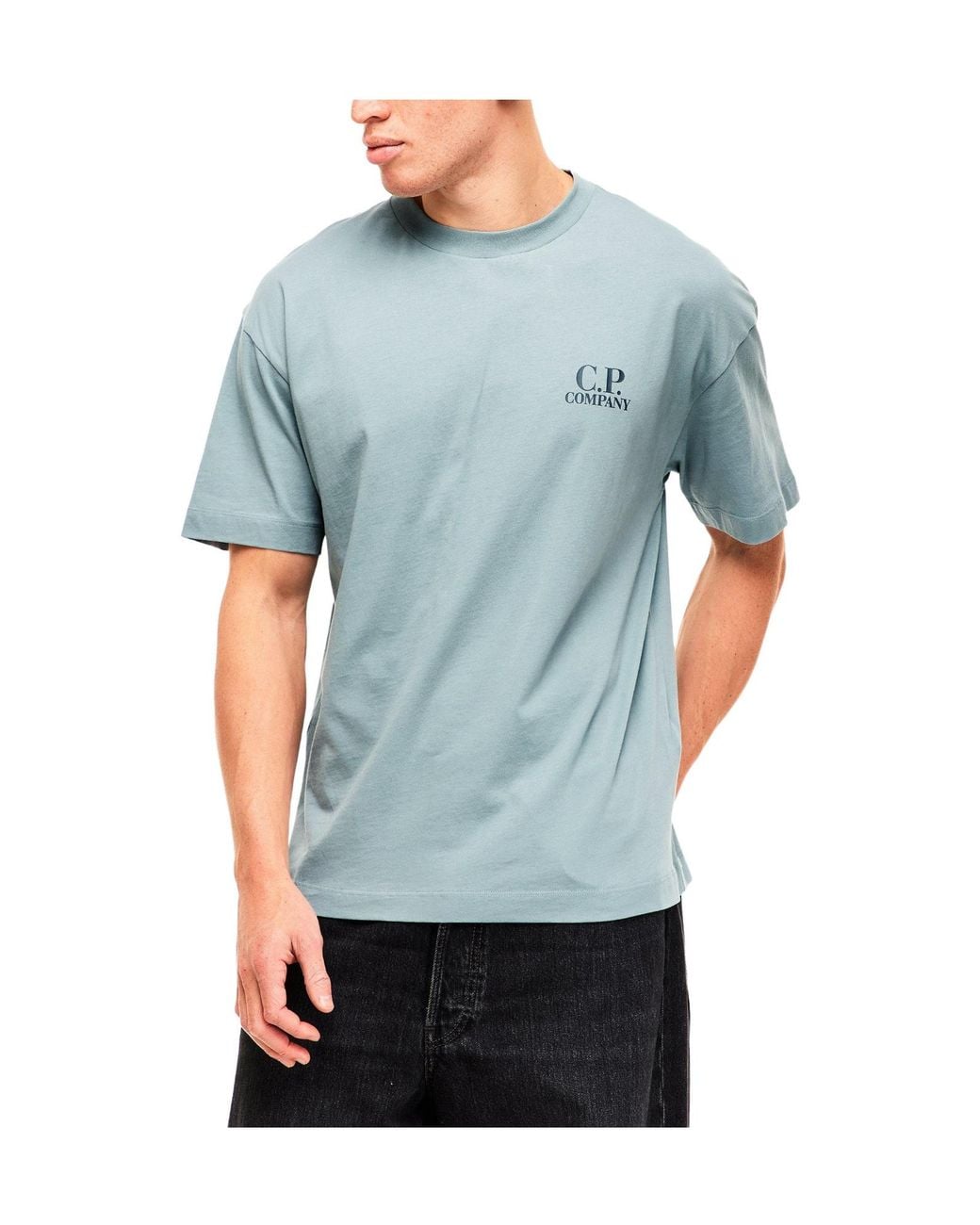 C P Company Blue Logo Tee for men