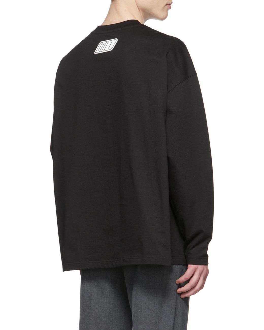 we11done Black Logo-Print Cotton Sweater for men