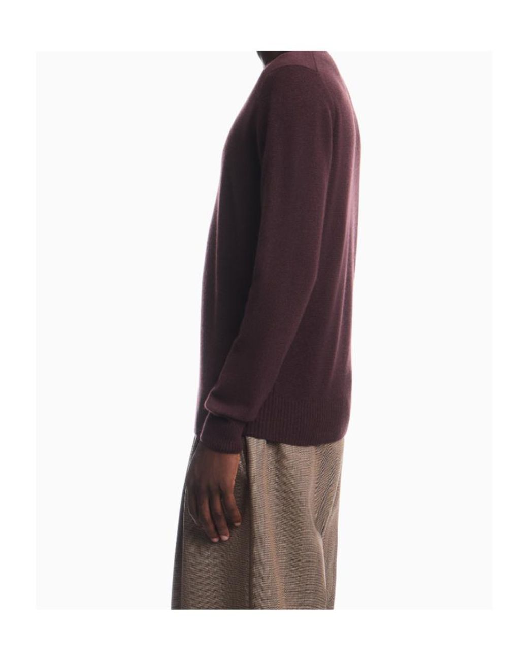 Emporio Armani Purple Crew-Neck Knitted Sweater for men