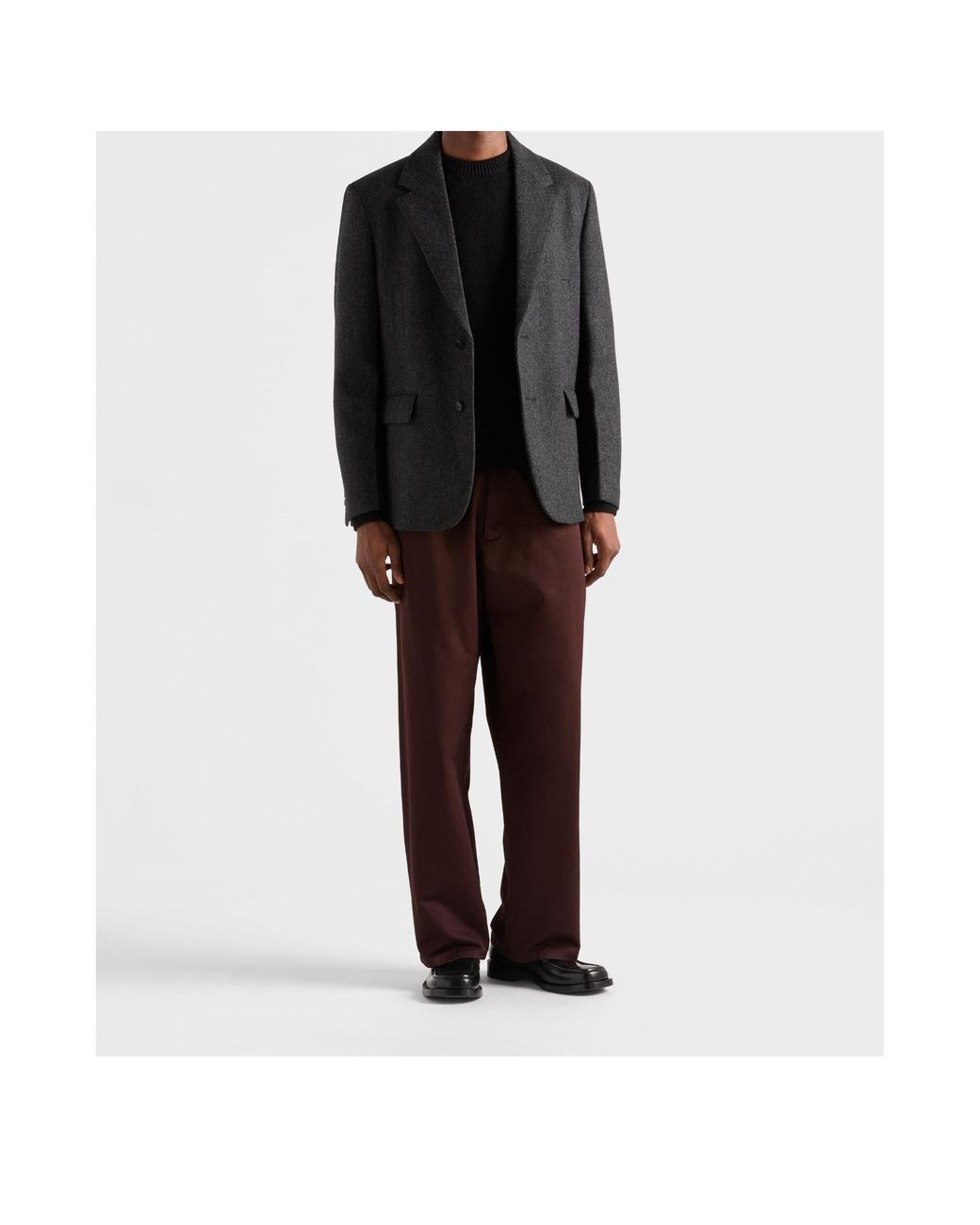 Prada Black Single-Breasted Wool Jacket for men