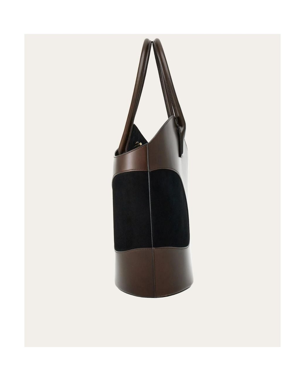 Ferragamo Black Hollowed-Out Logo Handbag