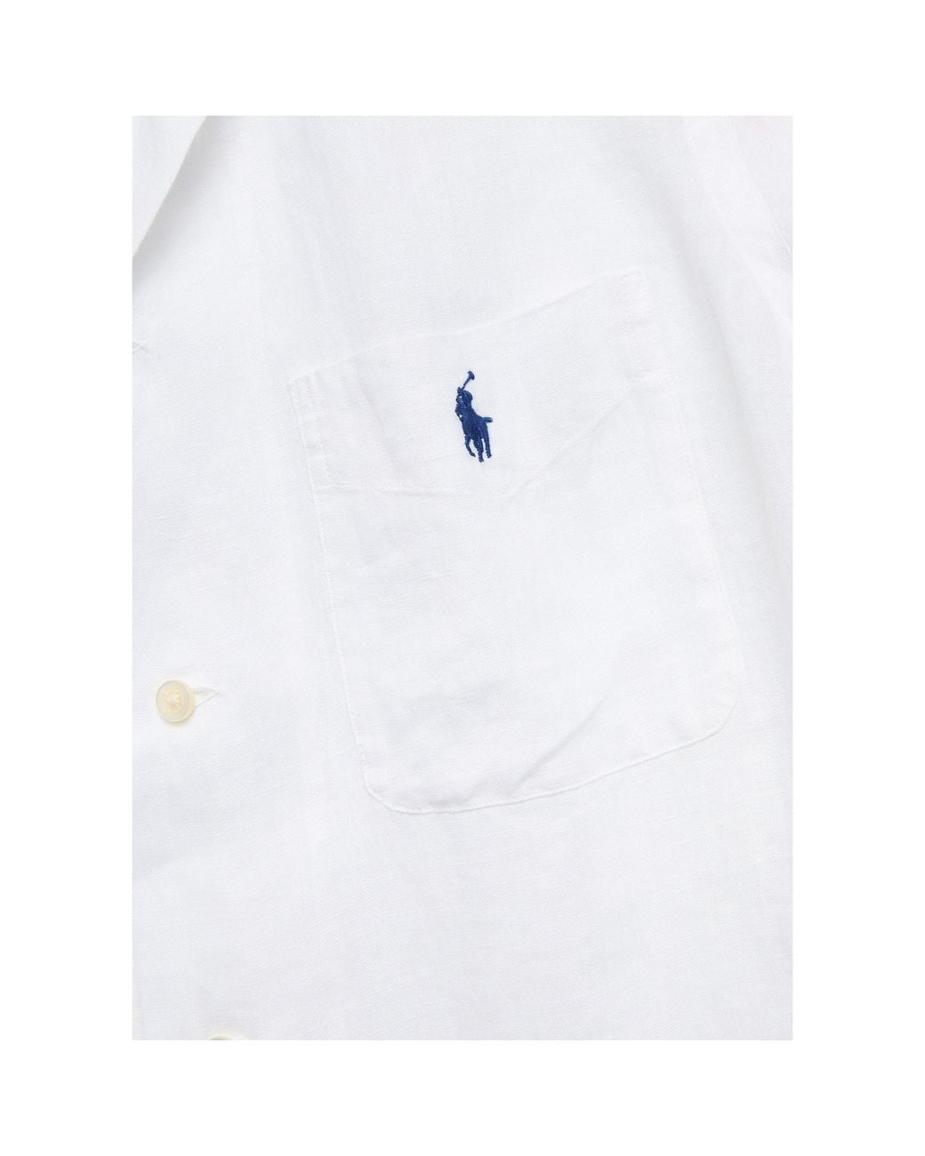 Polo Ralph Lauren White Linen Short-Sleeve Plain Shirt for men
