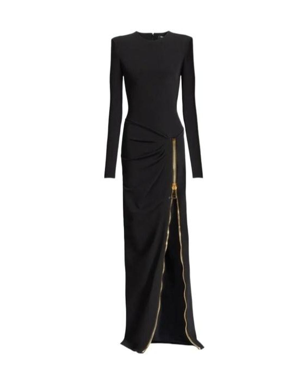 Balmain Black Zip Slit Dress