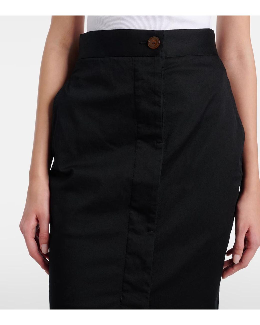Vivienne Westwood Black Trouser Cotton-Blend Pencil Skirt