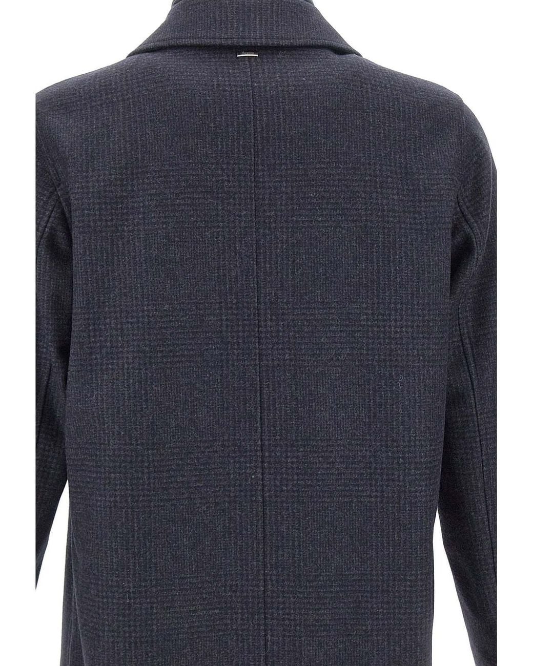 Herno Blue Checked Bib-Insert Coat for men
