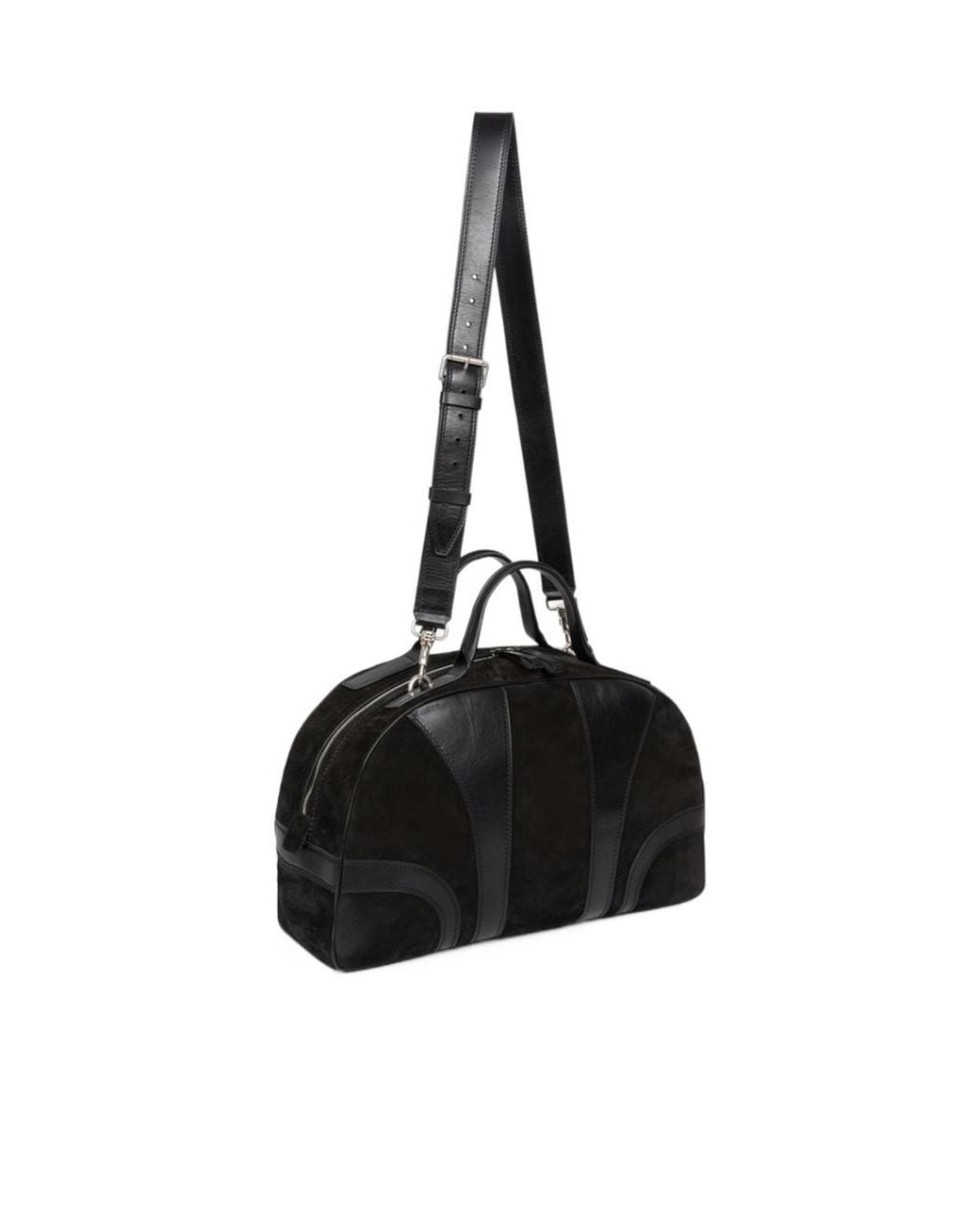 Dries Van Noten Black Suede Duffle Bag for men