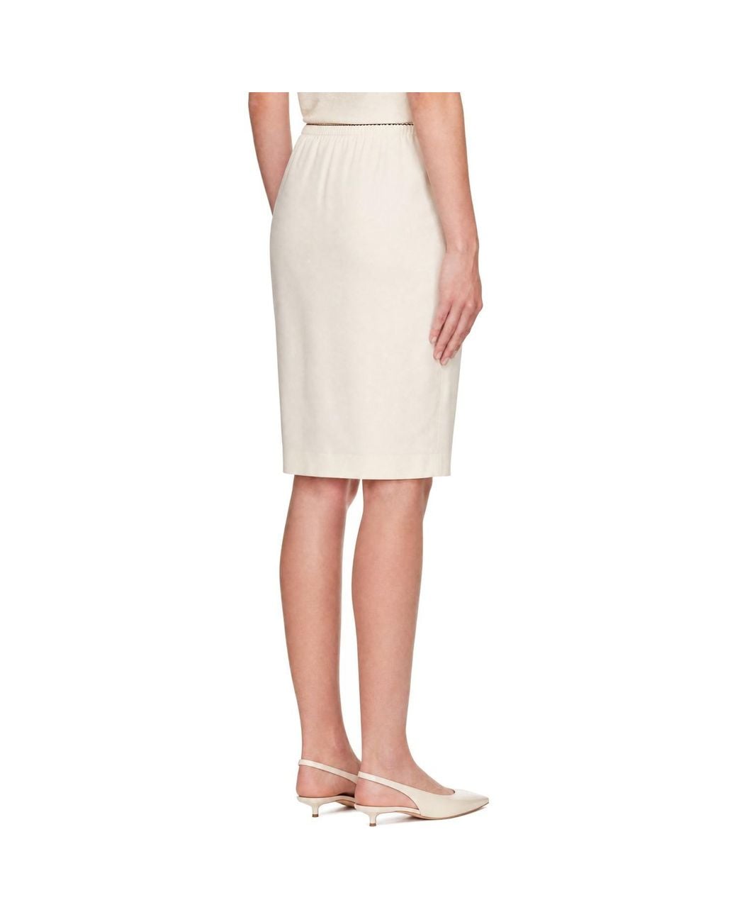 Loulou de Saison Natural Kruise Elasticated-Waist Straight Midi Skirt
