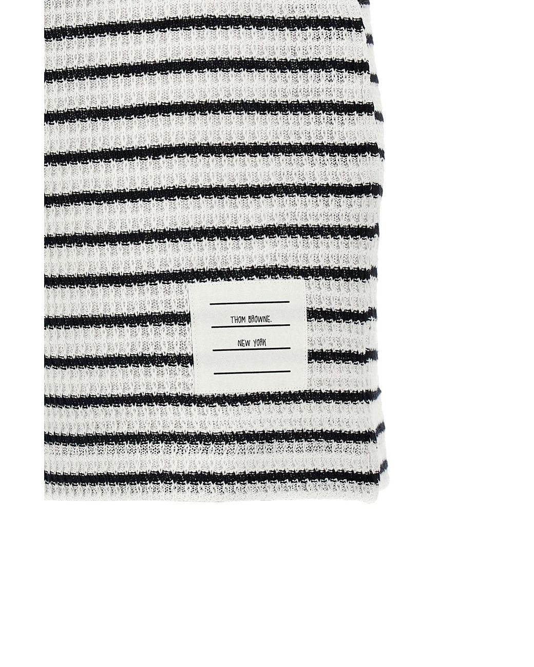 Thom Browne Blue Logo Patch Striped Drawstring Shorts