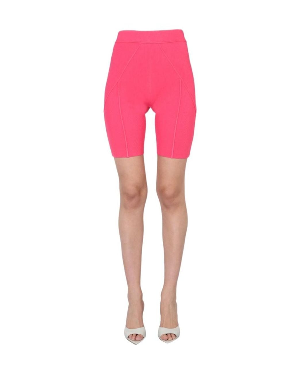 Helmut Lang Red Ribbed Knit Cycling Shorts