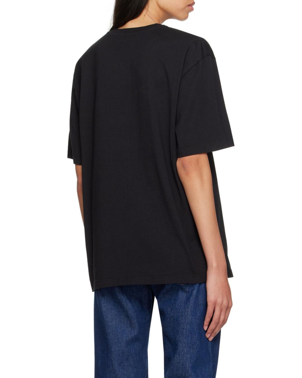 MSGM Black Logo Printed T-Shirt