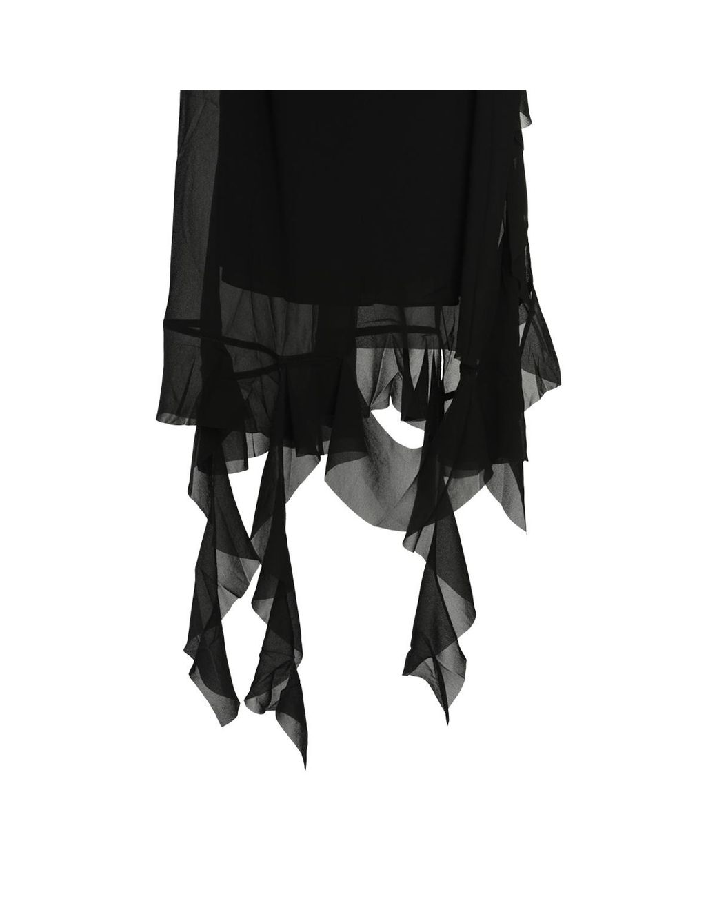 Acne Black Ruffle Detailed Sleeveless Midi Dress