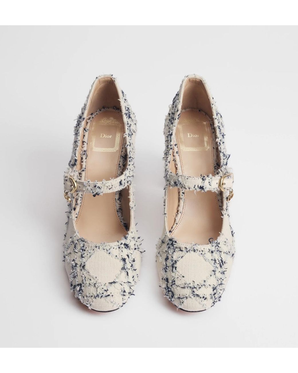 Dior White Round-Toe High Heels
