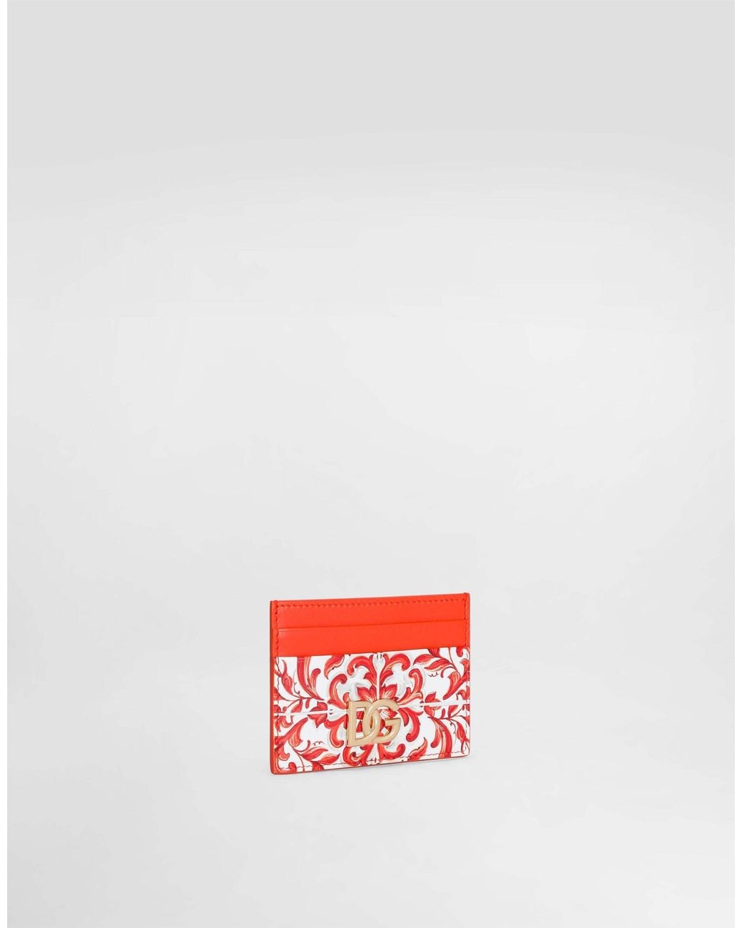 Dolce & Gabbana Red Majolica-Printed Card Holder