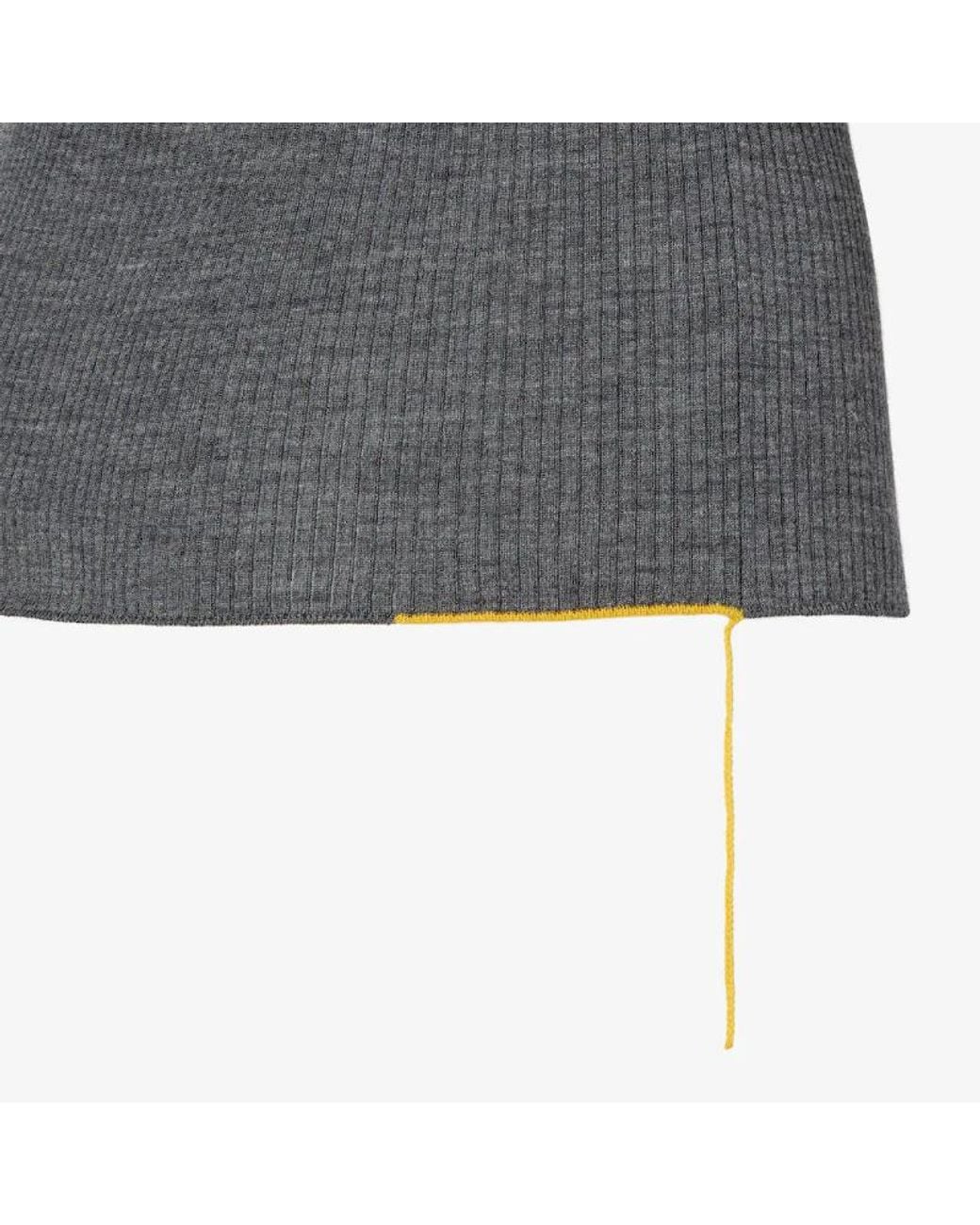 Fendi Gray Melange Wool Ribbed Top