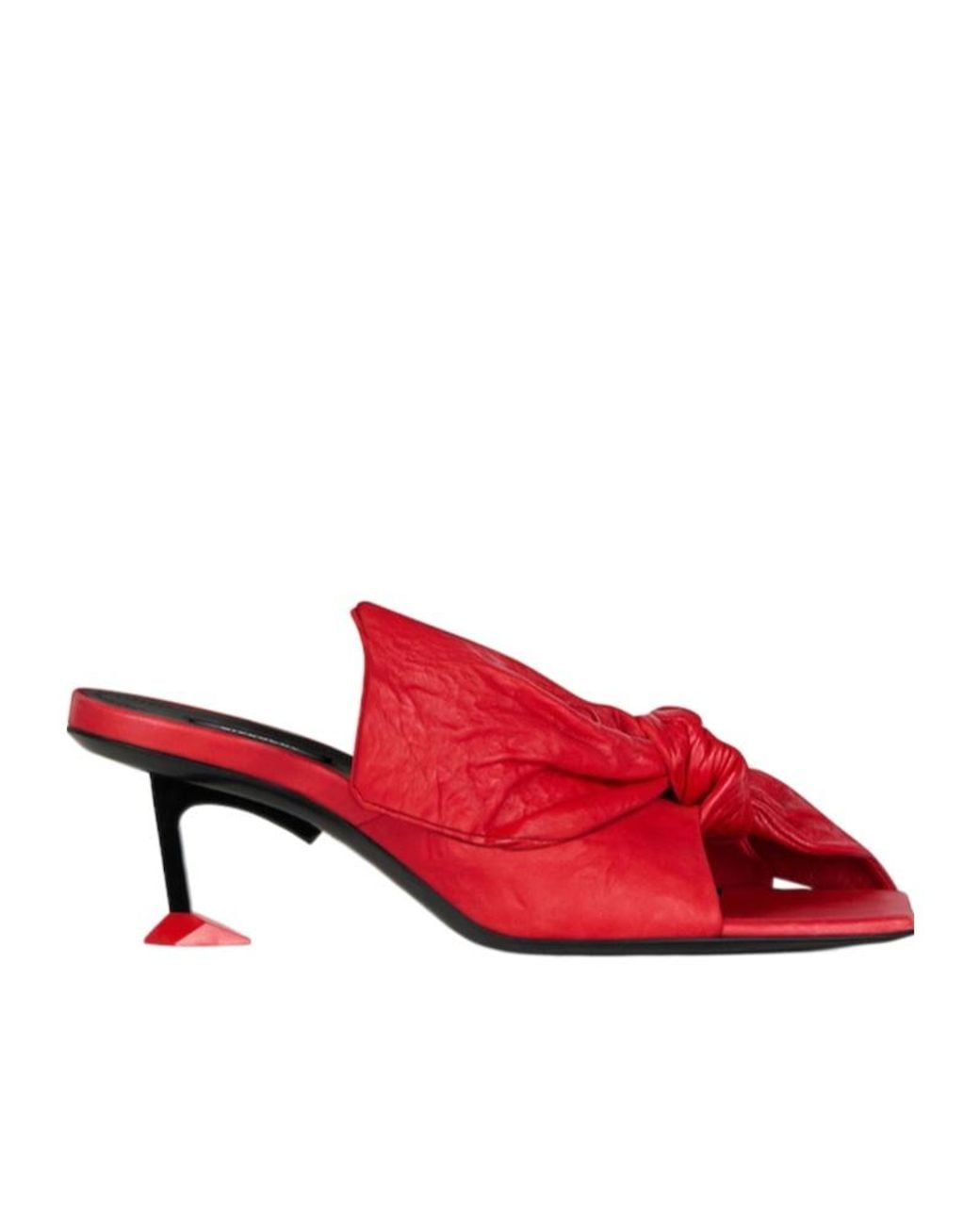 Givenchy Red Boudoir Bow Heeled Mules