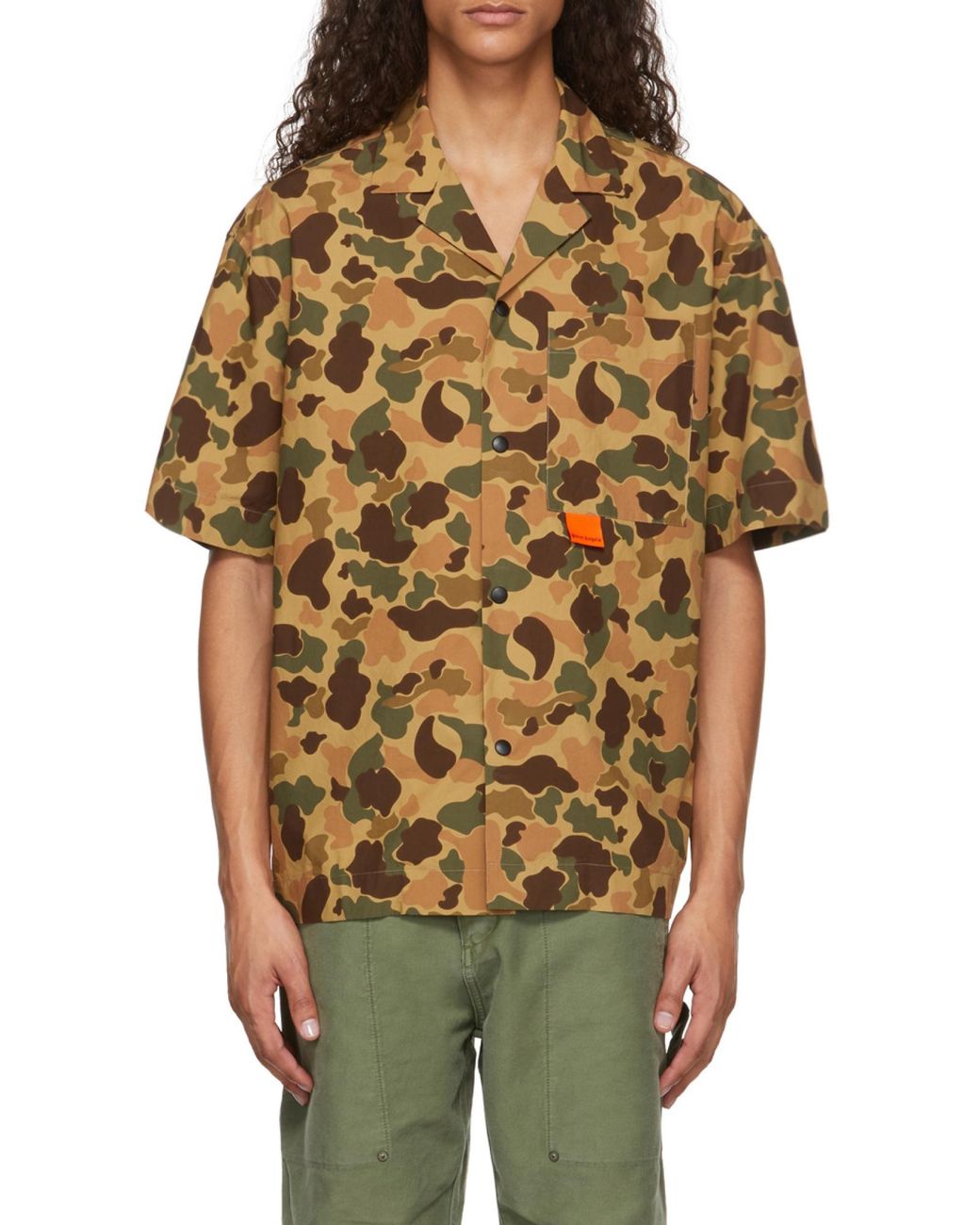 Palm Angels Multicolor "camo Bowling" Shirt for men