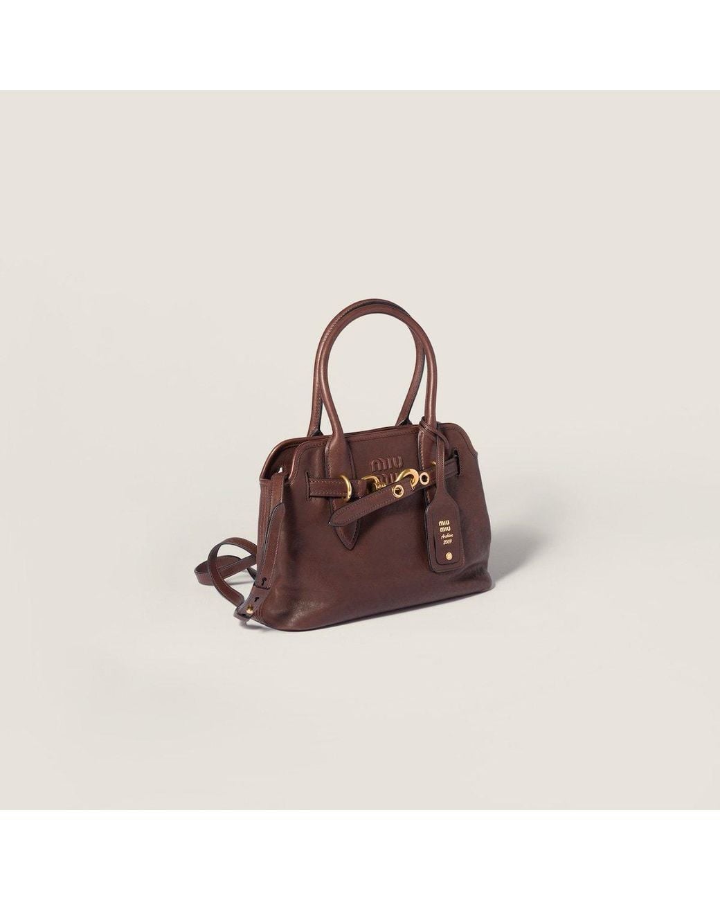 Miu Miu Brown Aventure Nappa Leather Bag